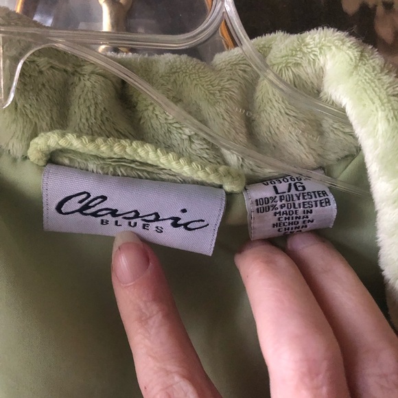 Quilted Turquoise and Green Vest, Size L, Classic Blues - Picture 2 of 3